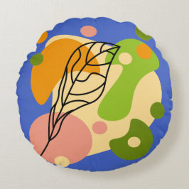 Interessante abstrakte Punkte mit Blätter Rundes Kissen