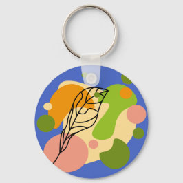 Interessante abstrakte Punkte mit Blätter Schlüsselanhänger