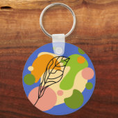 Interessante abstrakte Punkte mit Blätter Schlüsselanhänger (Vorderseite)