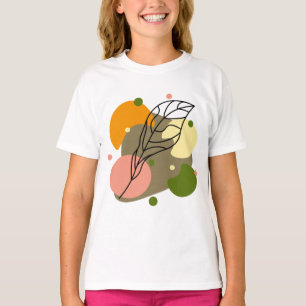 Interessante abstrakte Punkte mit Blätter T-Shirt