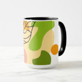 Interessante abstrakte Punkte mit Blätter Tasse (VorderseiteRechts)