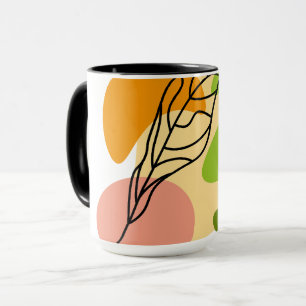 Interessante abstrakte Punkte mit Blätter Tasse