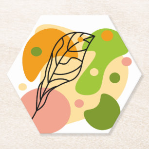 Interessante abstrakte Punkte mit Blätter Untersetzer