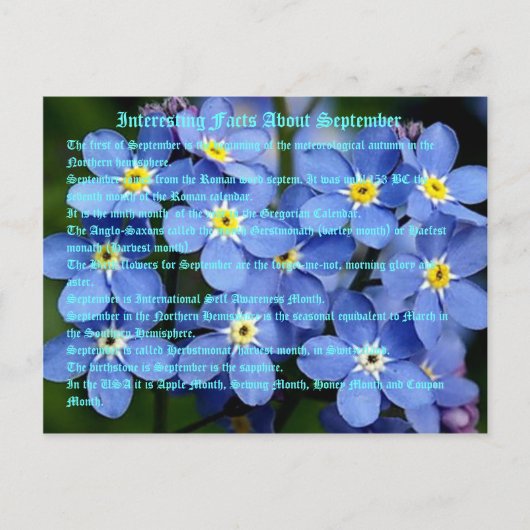 Interessante Fakten über September Postkarte (Vorderseite)