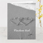 Interessante Herzen im Strand und Grußkarten Karte (Gelbe Blume)