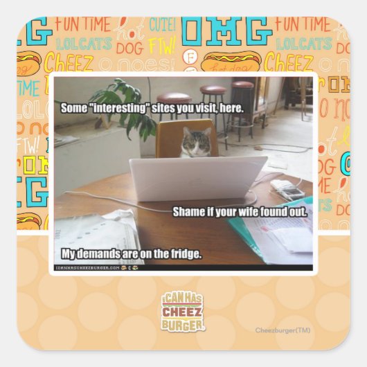 Interessante Websites Quadratischer Aufkleber (Vorderseite)