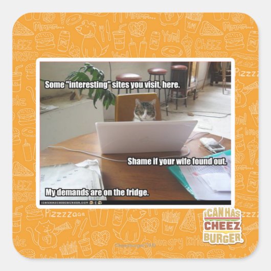 Interessante Websites Quadratischer Aufkleber (Vorderseite)