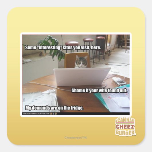 Interessante Websites Quadratischer Aufkleber (Vorderseite)