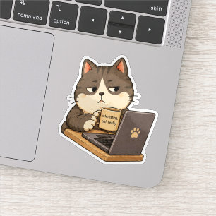 Interessanter Nicht Wirklich Katzenaufkleber Aufkleber