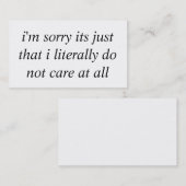 interessieren Sie sich nicht Visitenkarte (Vorne/Hinten)