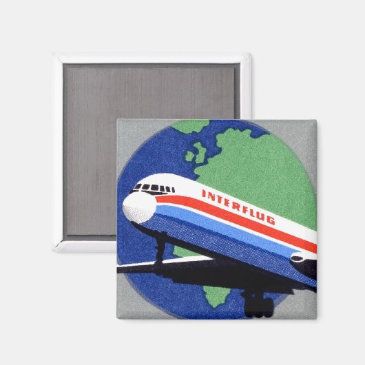 INTERFLUG - Nationale Fluggesellschaft DDR, Ostdeu Magnet (Vorderseite/Rückseite)