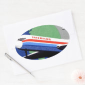 INTERFLUG - Nationale Fluggesellschaft DDR, Ostdeu Ovaler Aufkleber (Umschlag)