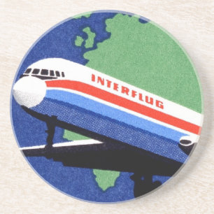 INTERFLUG - Nationale Fluggesellschaft DDR, Ostdeu Sandstein Untersetzer