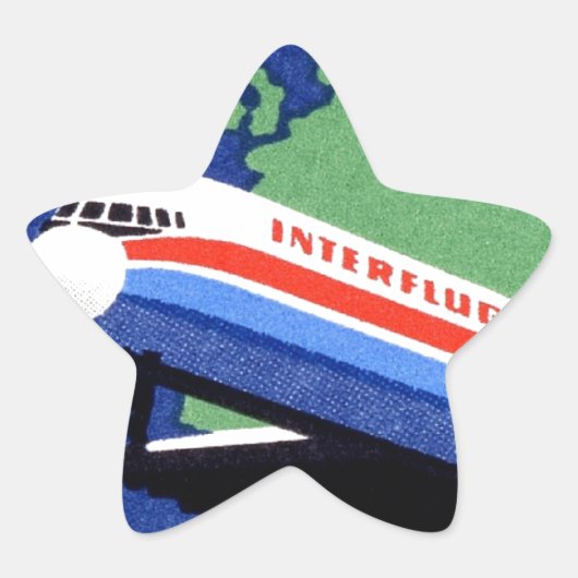 INTERFLUG - Nationale Fluggesellschaft DDR, Ostdeu Stern-Aufkleber (Vorderseite)