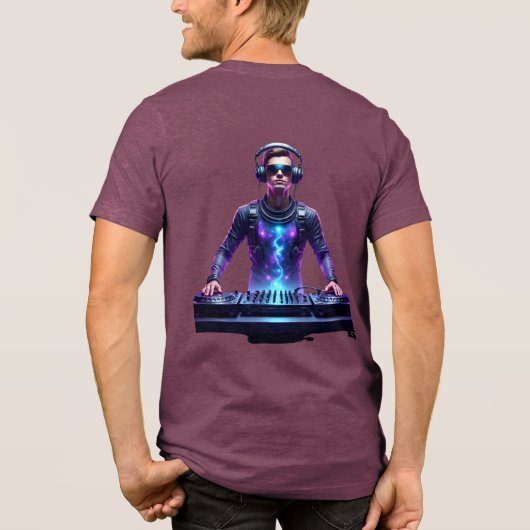 Intergalaktischer DJ – Cosmic Beats T-Shirt Tri-Blend Shirt (Rückseite)