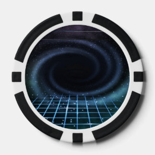 Intergalaktischer Sci-Fi-Hintergrund Pokerchips
