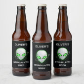 Intergalaktisches Bier Alien Bierflaschenetikett (Flaschen)
