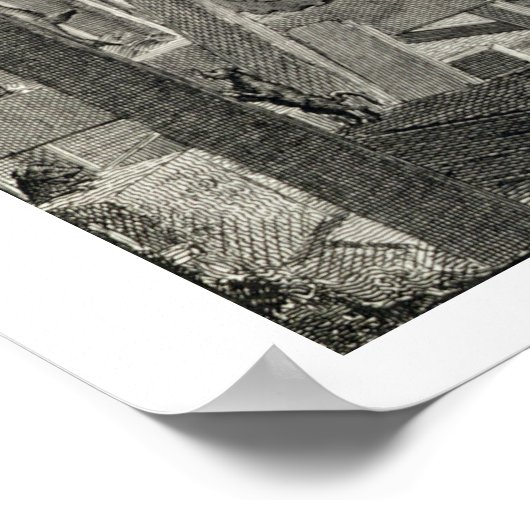 Interieur-Ansicht von John Bunyans Meeting House i Poster (Ecke)