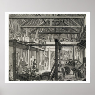 Interieur-Ansicht von John Bunyans Meeting House i Poster