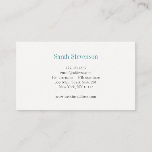 Interieur Decorator Lamp Business Card Visitenkarte (Rückseite)