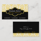 Interieur der Business Cards in Schwarz-Gelb-Weiß- Visitenkarte (Vorne/Hinten)