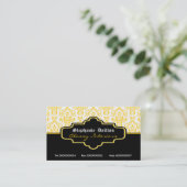Interieur der Business Cards in Schwarz-Gelb-Weiß- Visitenkarte (Stehend Vorderseite)