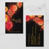 Interieur der roten Papierlampen Visitenkarte (Vorne/Hinten)