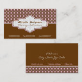 Interieur der Visitenkarten in Braunrosa Polka Visitenkarte (Vorne/Hinten)