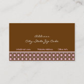 Interieur der Visitenkarten in Braunrosa Polka Visitenkarte (Rückseite)
