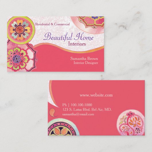 Interieur des Asian Lotus Patches Visitenkarte (Vorne/Hinten)