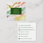 Interieur des Designs ist in Rosa grün gestrichen Quadratische Visitenkarte (Vorne/Hinten)