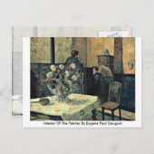 Interieur des Malers von Eugene Paul Gauguin Postkarte (Vorne/Hinten)
