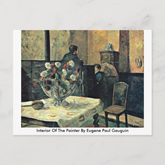 Interieur des Malers von Eugene Paul Gauguin Postkarte (Vorderseite)