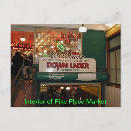 Interieur des Pike Place Market Seattle, WA Postca Postkarte (Vorderseite)