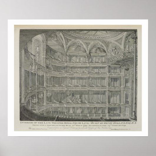 Interieur des Spättheaters Royal, Drury Lane, in Poster (Vorne)