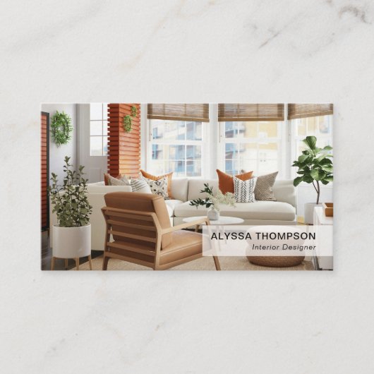 Interieur Design Custom Foto Modernes Design Visitenkarte (Vorderseite)
