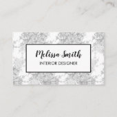 Interieur Design Floral Muster Grau Visitenkarte (Vorderseite)