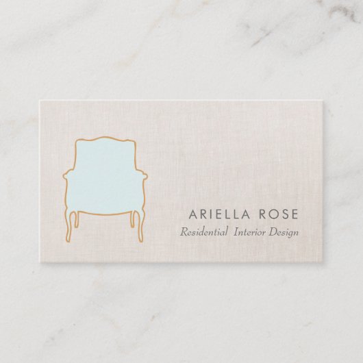 Interieur Design Französische Sitzgelegenheit Visi Visitenkarte (Vorderseite)