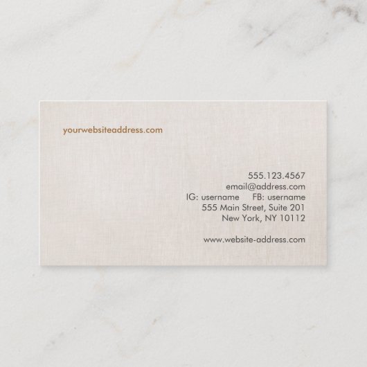 Interieur Design Französische Sitzgelegenheit Visi Visitenkarte (Rückseite)