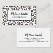 Interieur Design Leopard Print Business Card Visitenkarte (Vorne/Hinten)