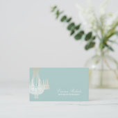 Interieur Designer Elegant Gold Chandelier Visitenkarte (Stehend Vorderseite)