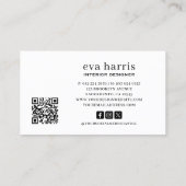 Interieur Designer Elegantes Black & Gold Logo Visitenkarte (Rückseite)