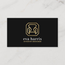 Interieur Designer Elegantes Black & Gold Logo