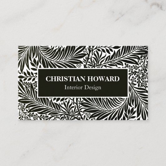Interieur Designer Elegantes Schwarz-Weiß-Muster Visitenkarte (Vorderseite)