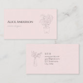 Interieur-Designer in Minimalistischem Rosa Visitenkarte (Vorne/Hinten)