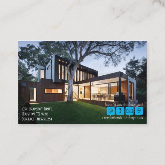 Interieur Designer Modernes Haus Visitenkarte (Rückseite)