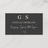 Interieur Designer Monogram Elegante Black Cream Visitenkarte (Vorderseite)