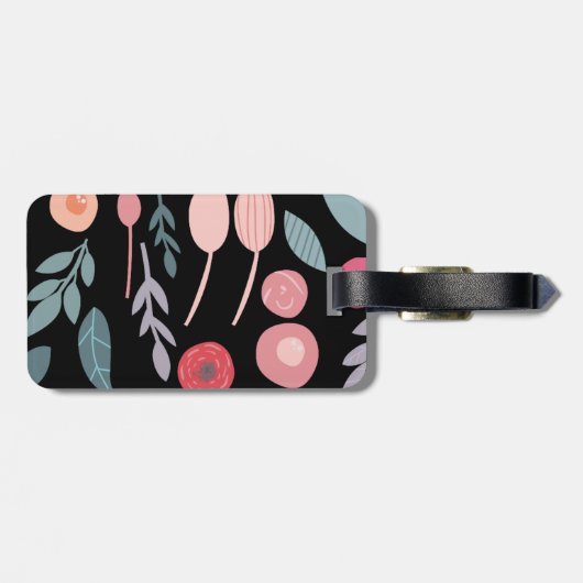 Interieur Designer Painted Blooms Gepäckmarke Gepäckanhänger (Rückseite horizontal)