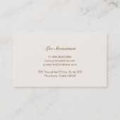 Interieur Designer Verziert Scrolls Business Card Visitenkarte (Rückseite)