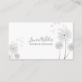 Interieur Designer Wind Blown Blume Business Card Visitenkarte